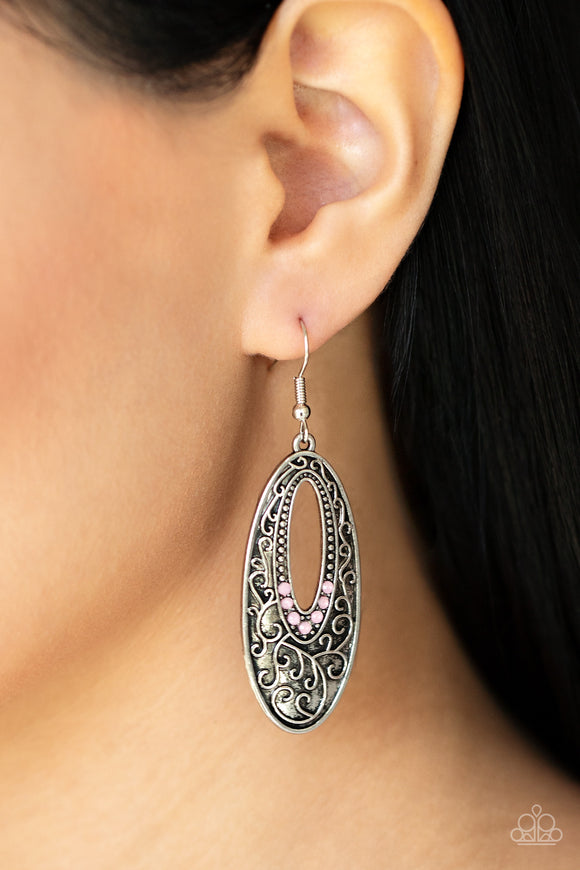Fairytale Flora - Pink - Earrings - Paparazzi Accessories
