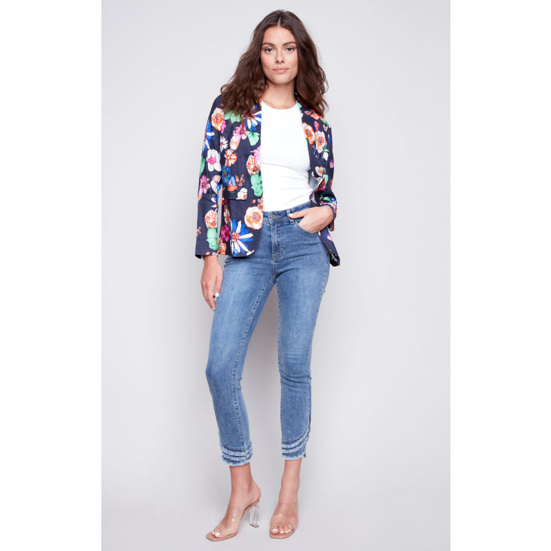 Charlie B Printed Linen Blazer