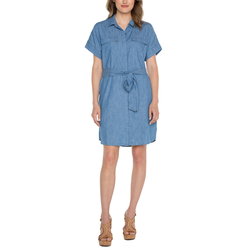 Liverpool Belted Shirt Dress