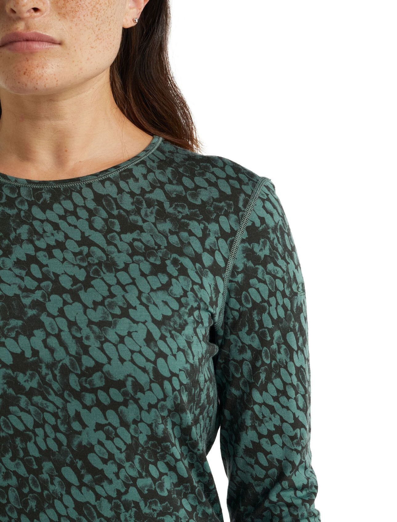 Ice Breaker Women's Merino 200 Oasis Long Sleeve Crewe Thermal Top Forest Shadows