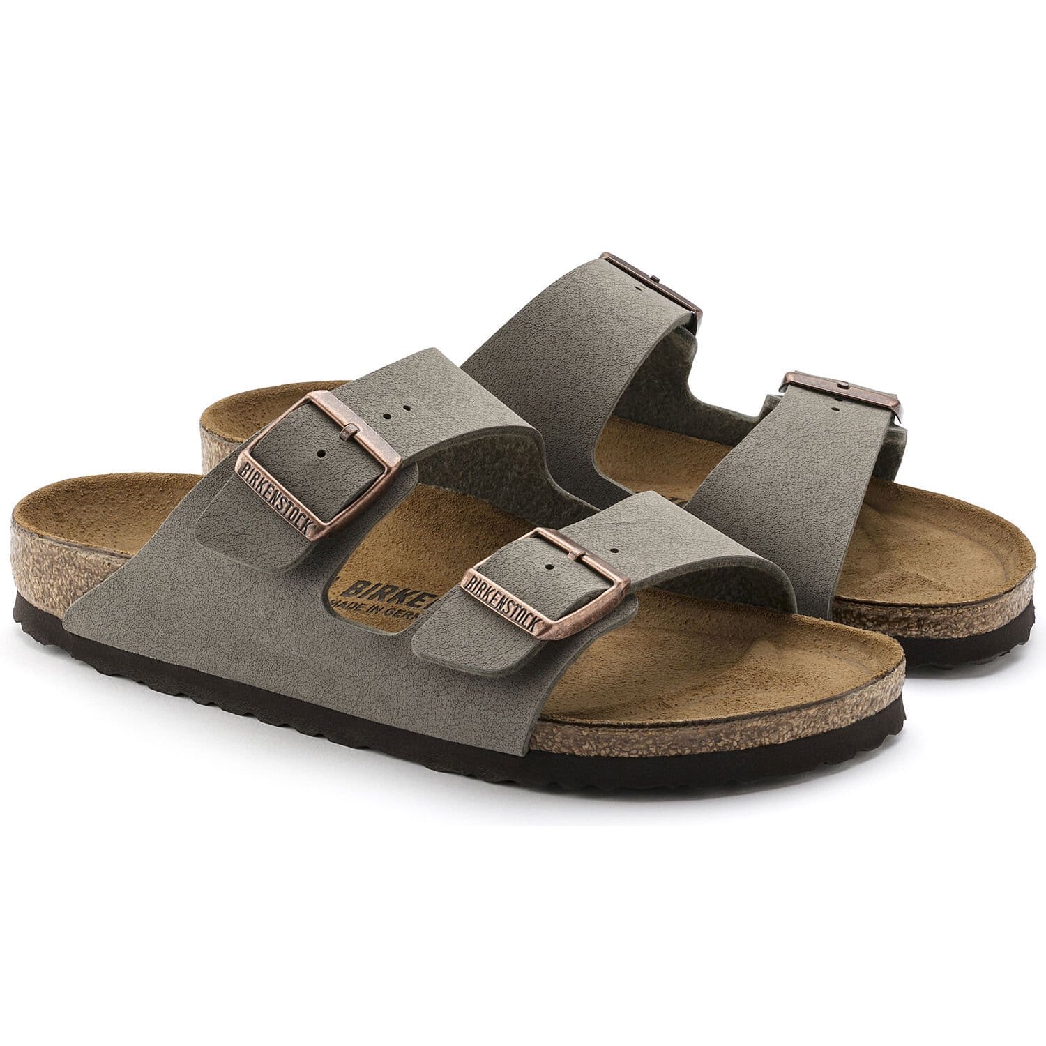 Birkenstock Arizona Birkibuc Stone Sandal - Regular