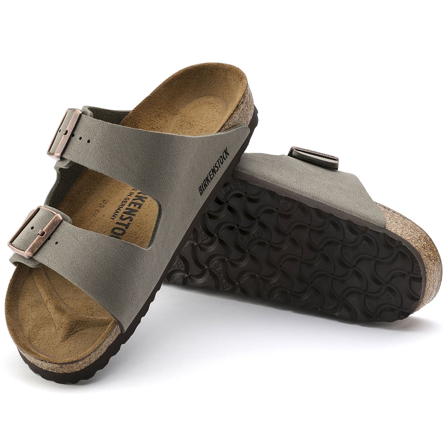 Birkenstock Arizona Birkibuc Stone Sandal - Regular