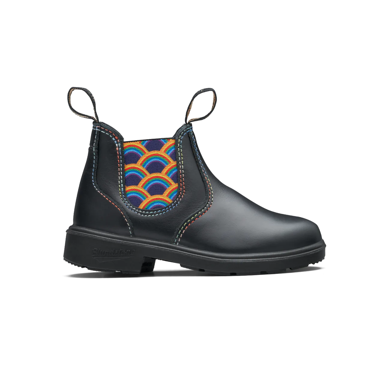 Blundstone Kids 2254 - Black with Rainbow Elastic