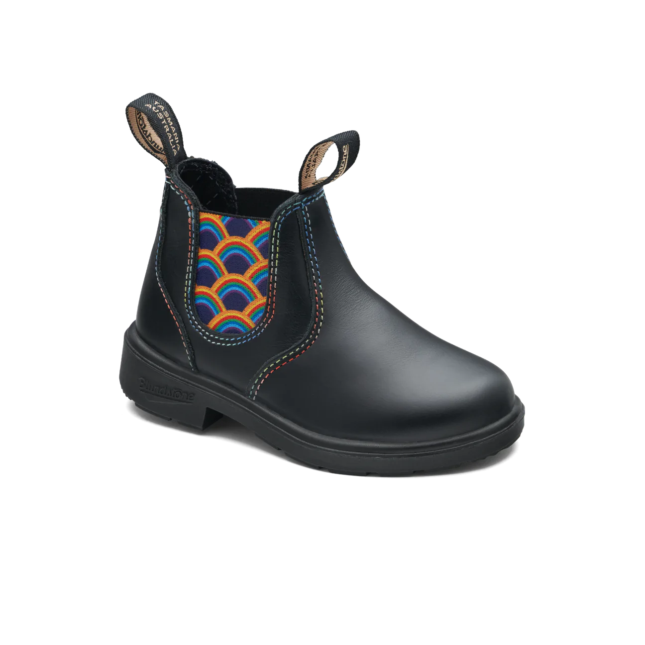 Blundstone Kids 2254 - Black with Rainbow Elastic