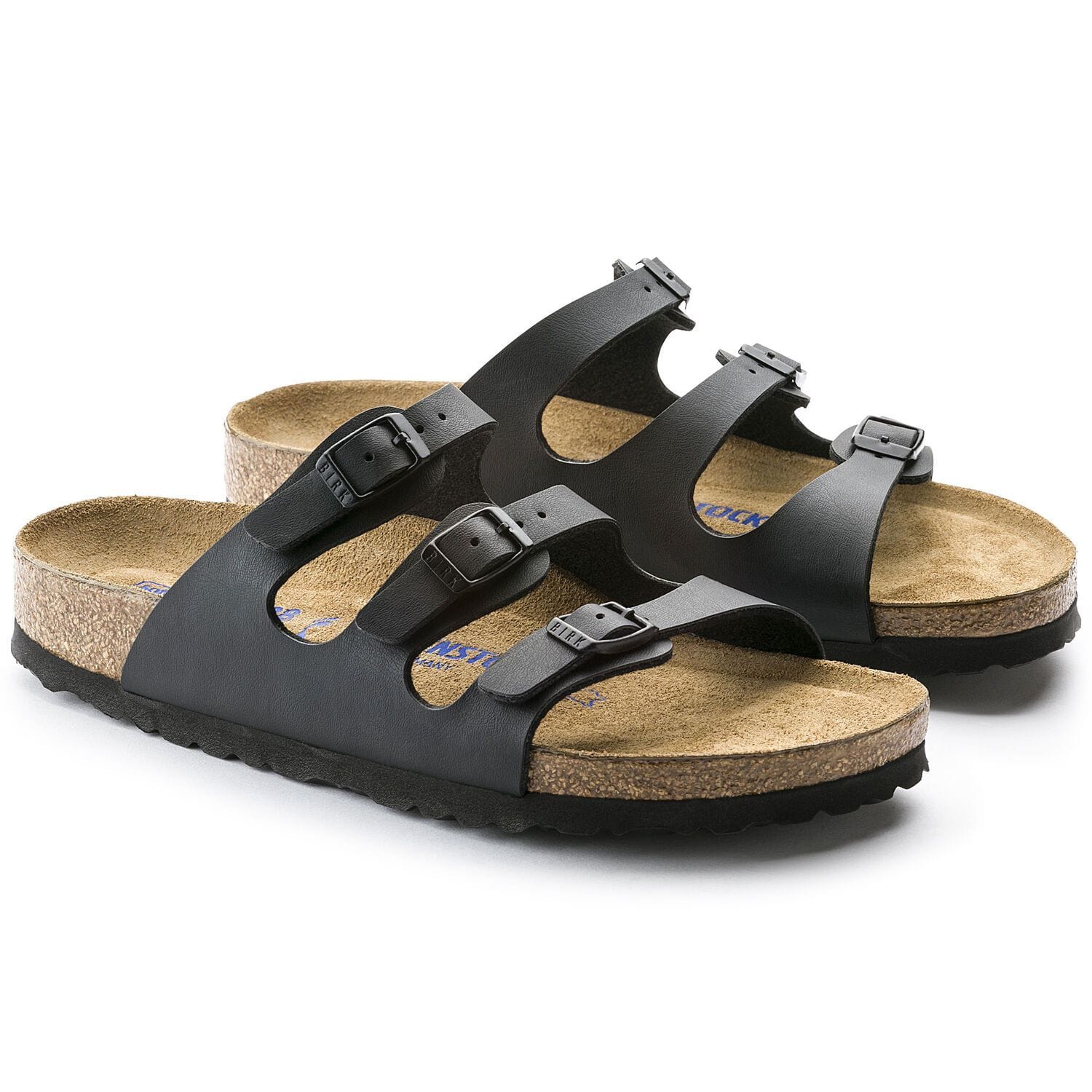 Birkenstock Florida Black Soft Footbed Sandals - Regular