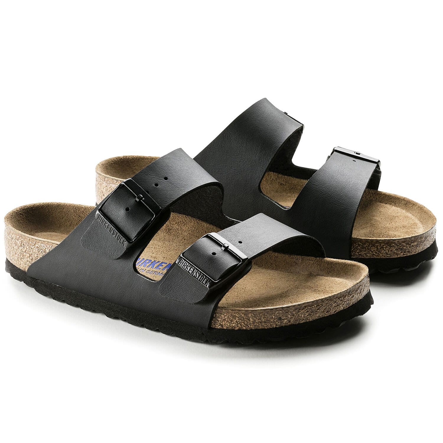 Birkenstock Arizona Black Birko-Flor Soft Footbed Sandals - Regular