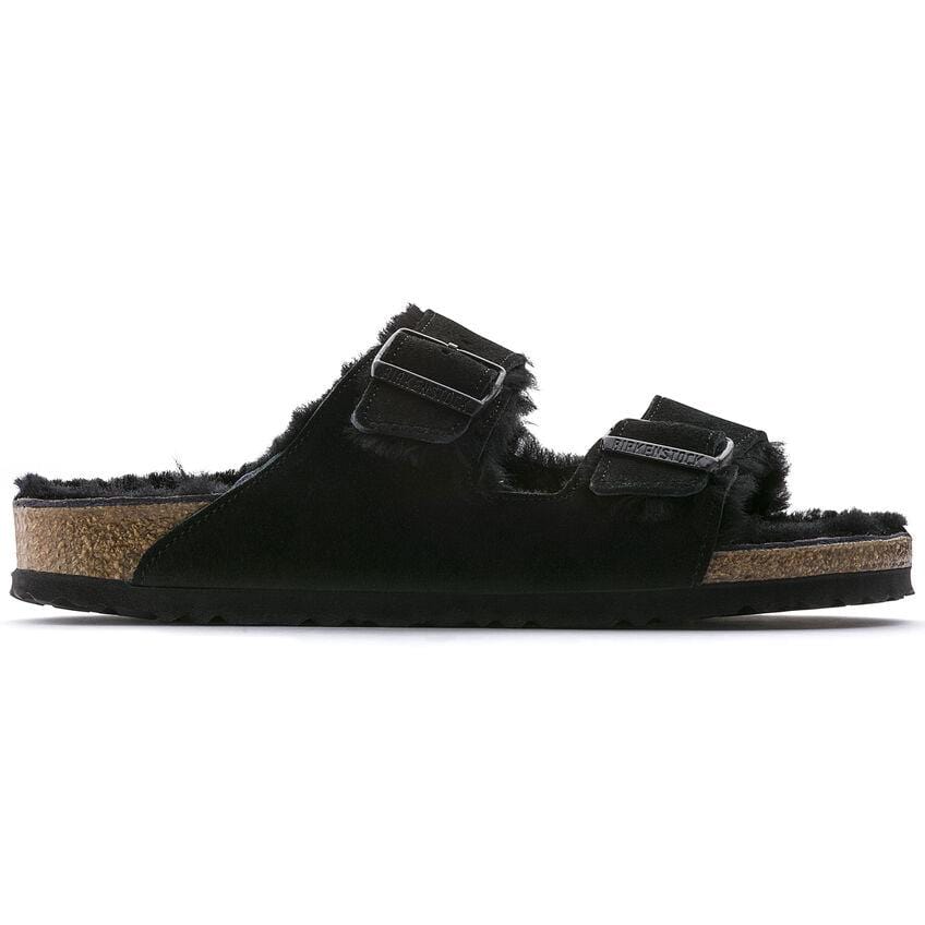 Birkenstock Arizona Black Shearling Sandal - Regular