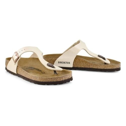 Birkenstock Gizeh Pearl White Birko-Flor Sandals - Regular