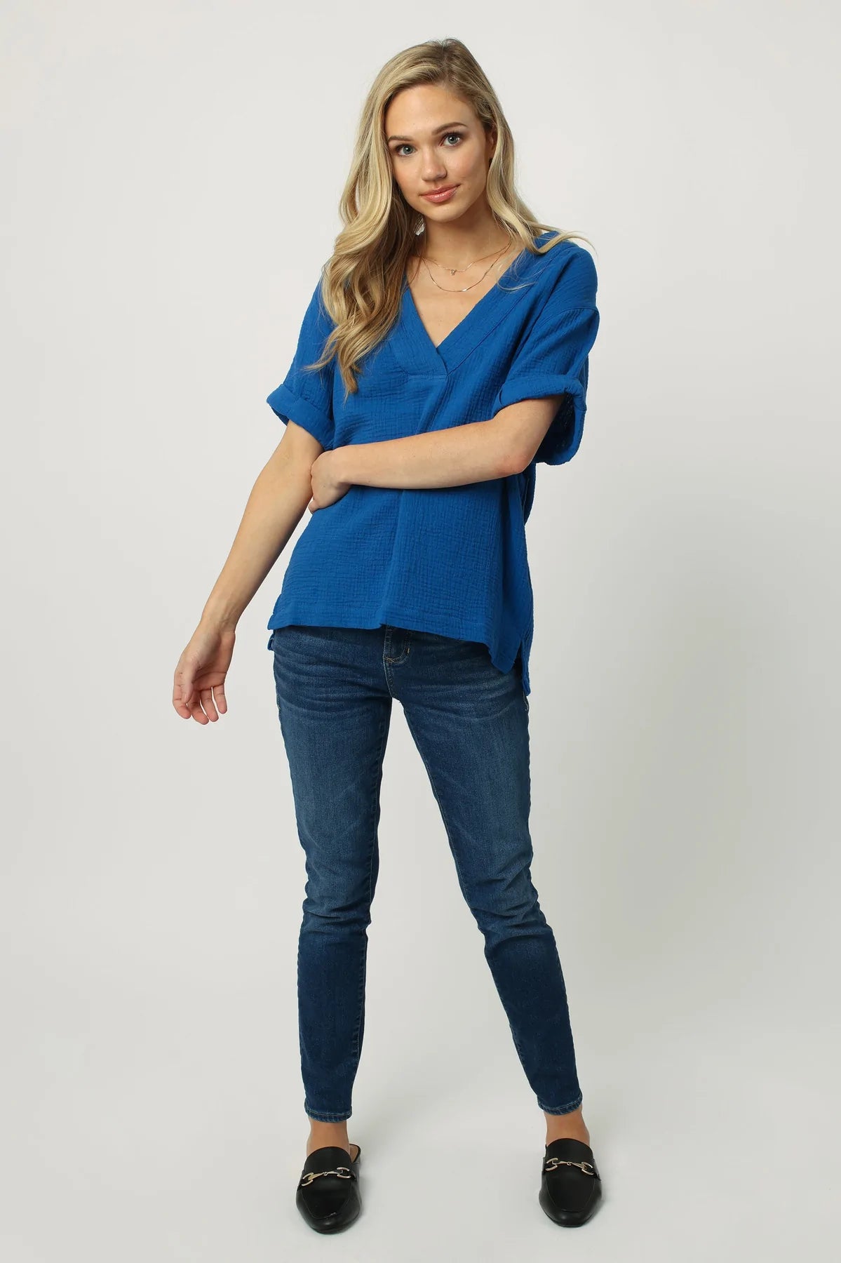 Dear John Jailee Short Sleeve V-Neck Top