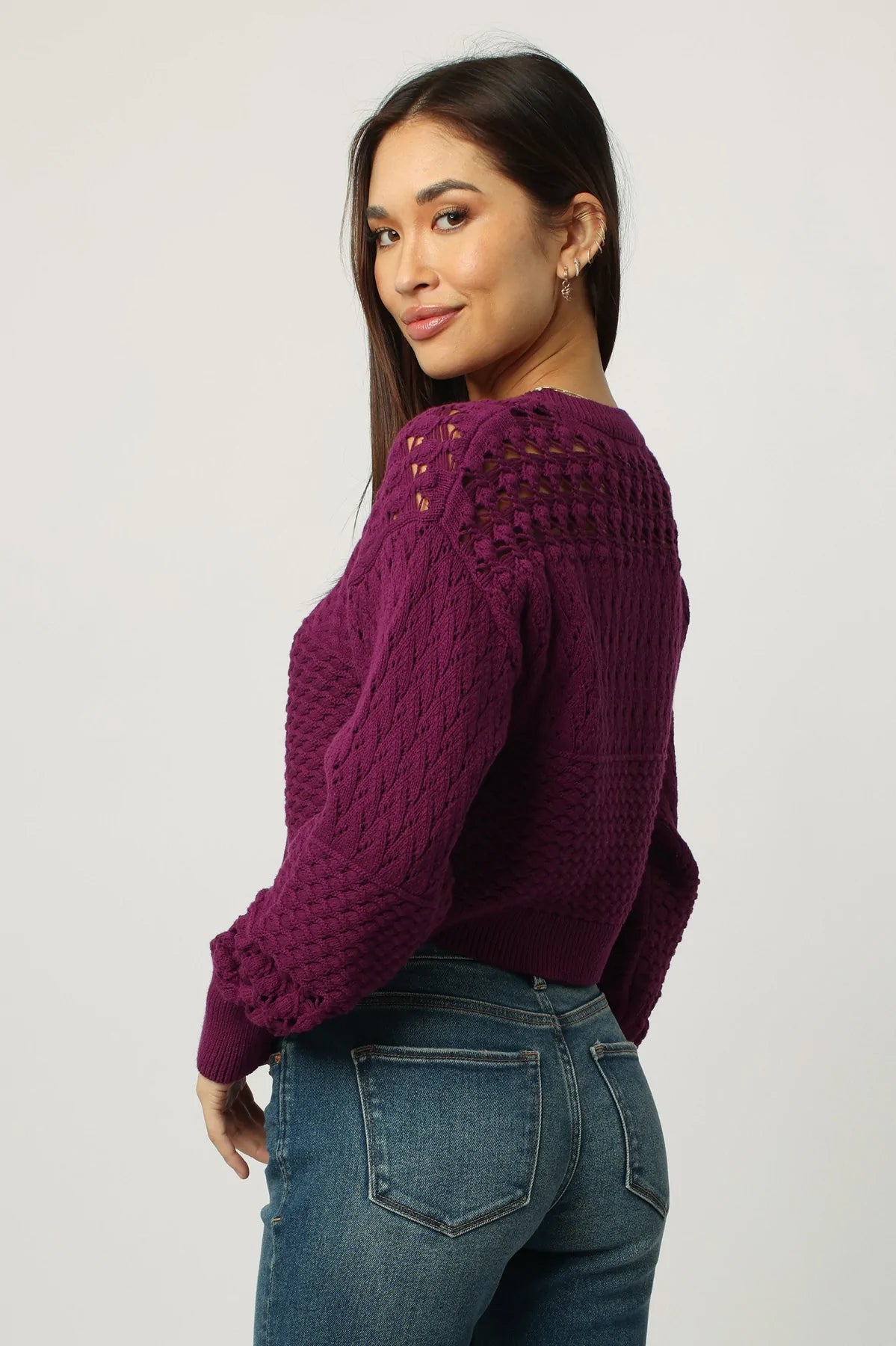 Dear John Abigail Cropped Long Sleeve Sweater