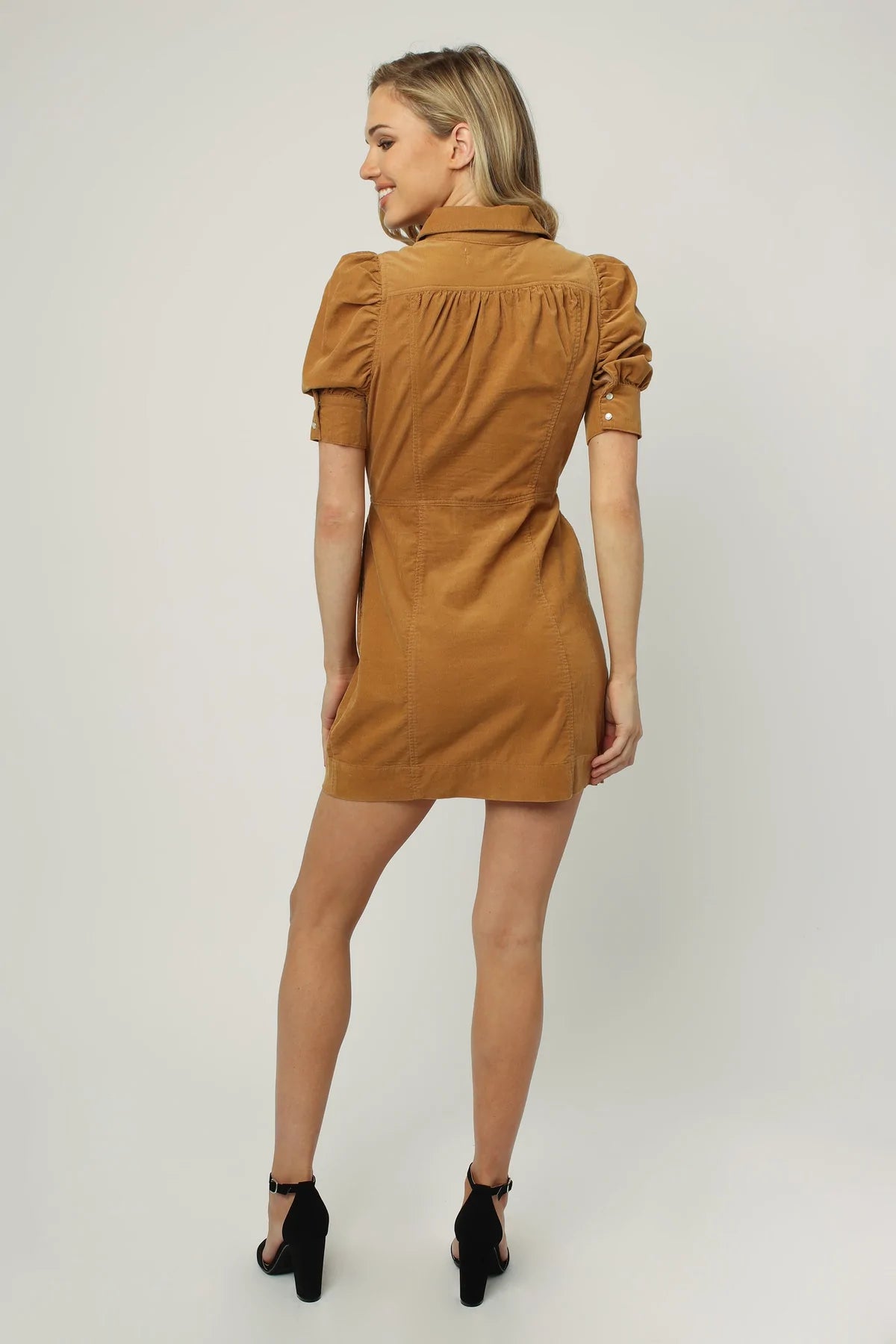 Dear John Adeline Short Sleeve Dress - Dark Tan