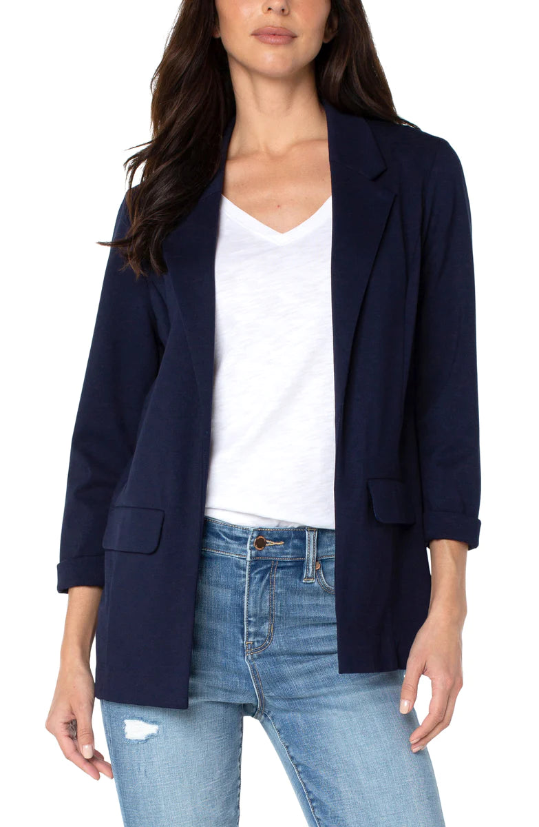 Liverpool Boyfriend Blazer With Princess Dart - Cadet Blue