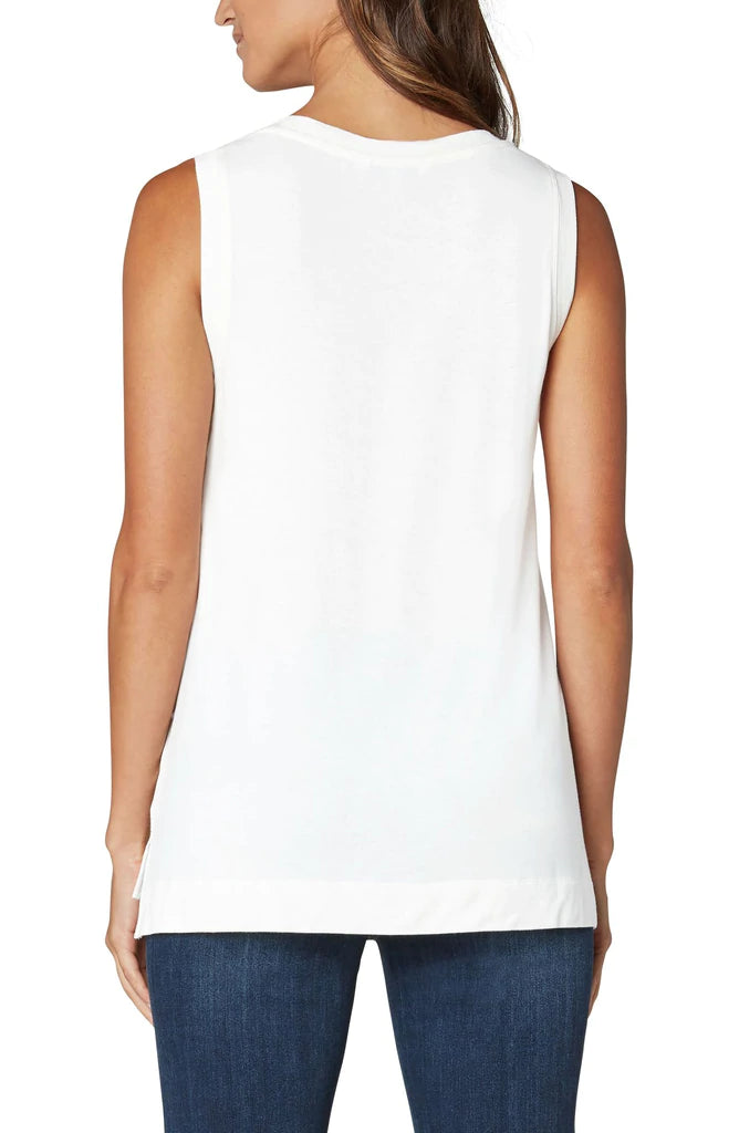 Liverpool Sleeveless V-Neck Knit Tee