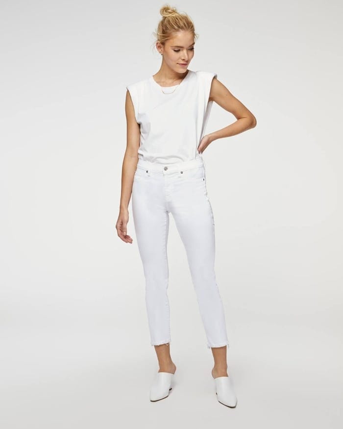 7 For All Mankind Roxanne Ankle With Raw Hem