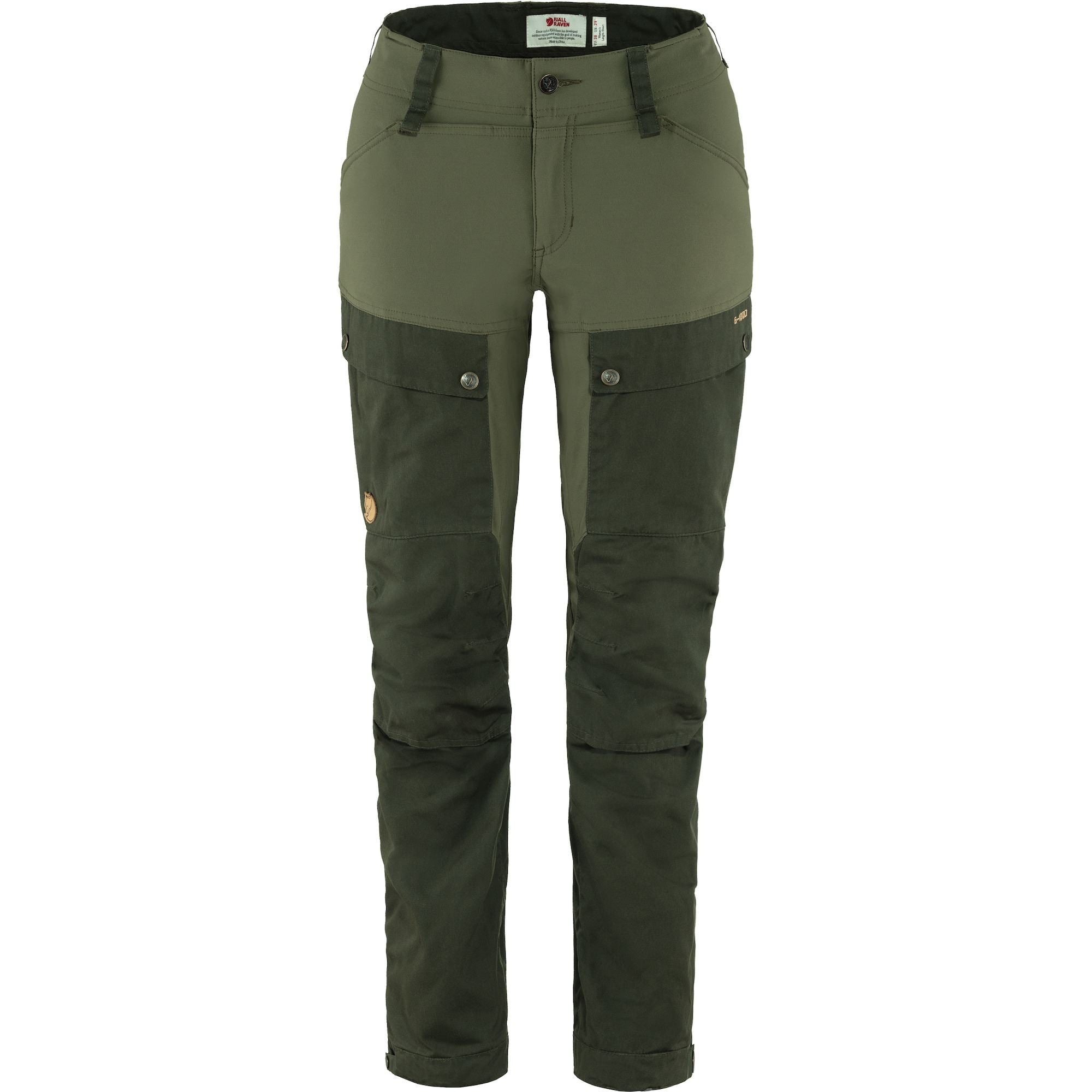 FJÄLLRÄVEN Women's Keb Trousers Curved Regular - Deep Forest / Laurel Green