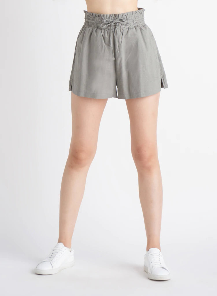 Dex Drawstring Elastic Waistband Linen Short