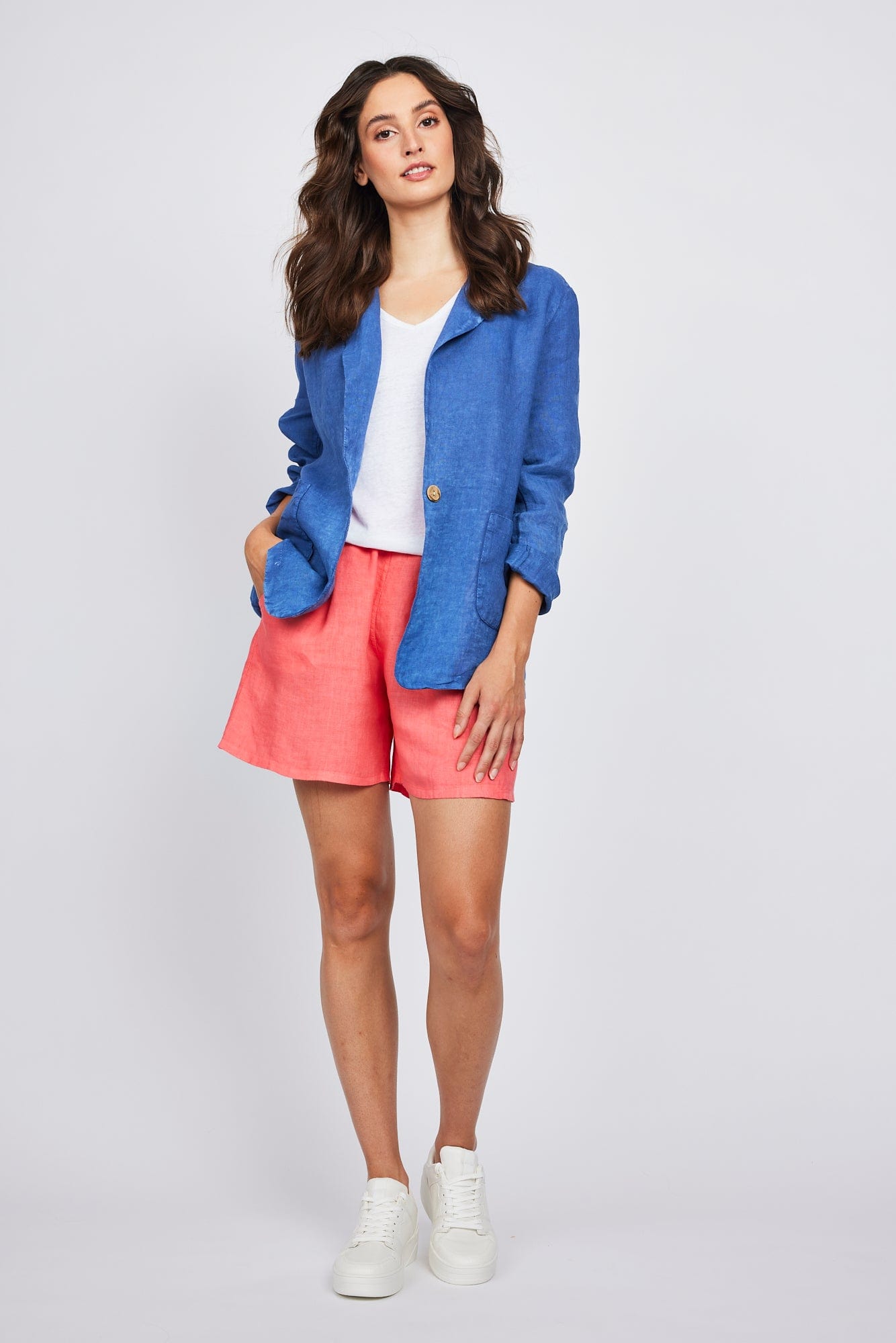 Pistache Relaxed Linen Blazer