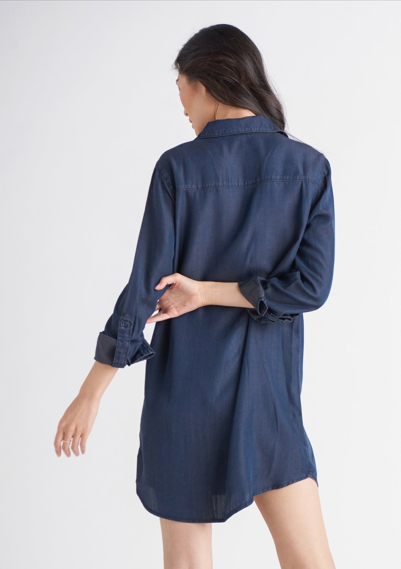 Black Tape Tencel Shirt Dress