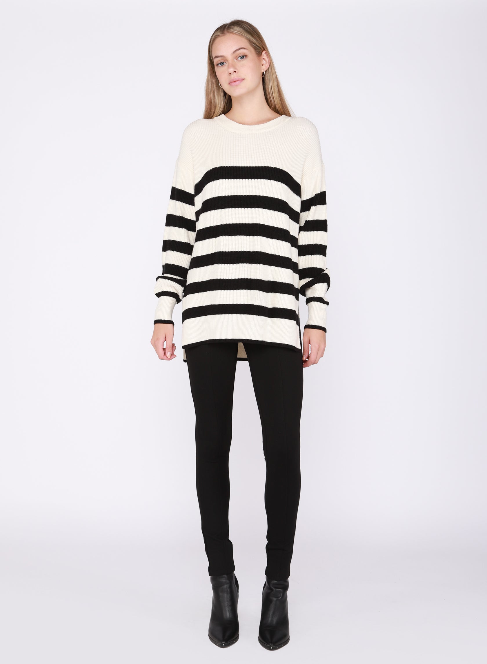 Black Tape Crew Neck Stripe Sweater