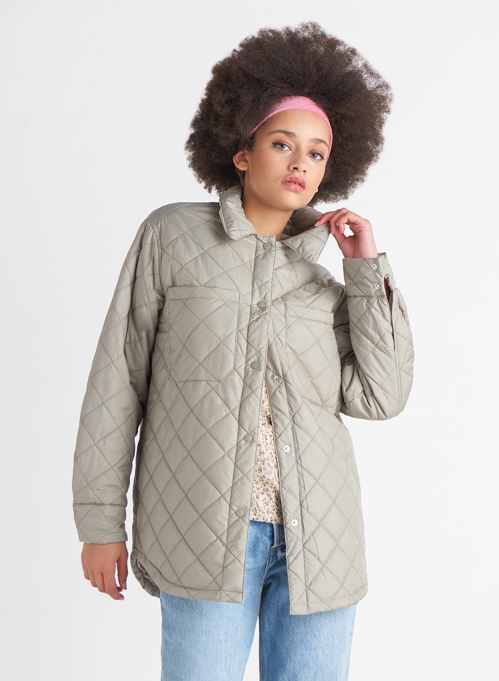 DEX Quilted Light Puffer Shacket