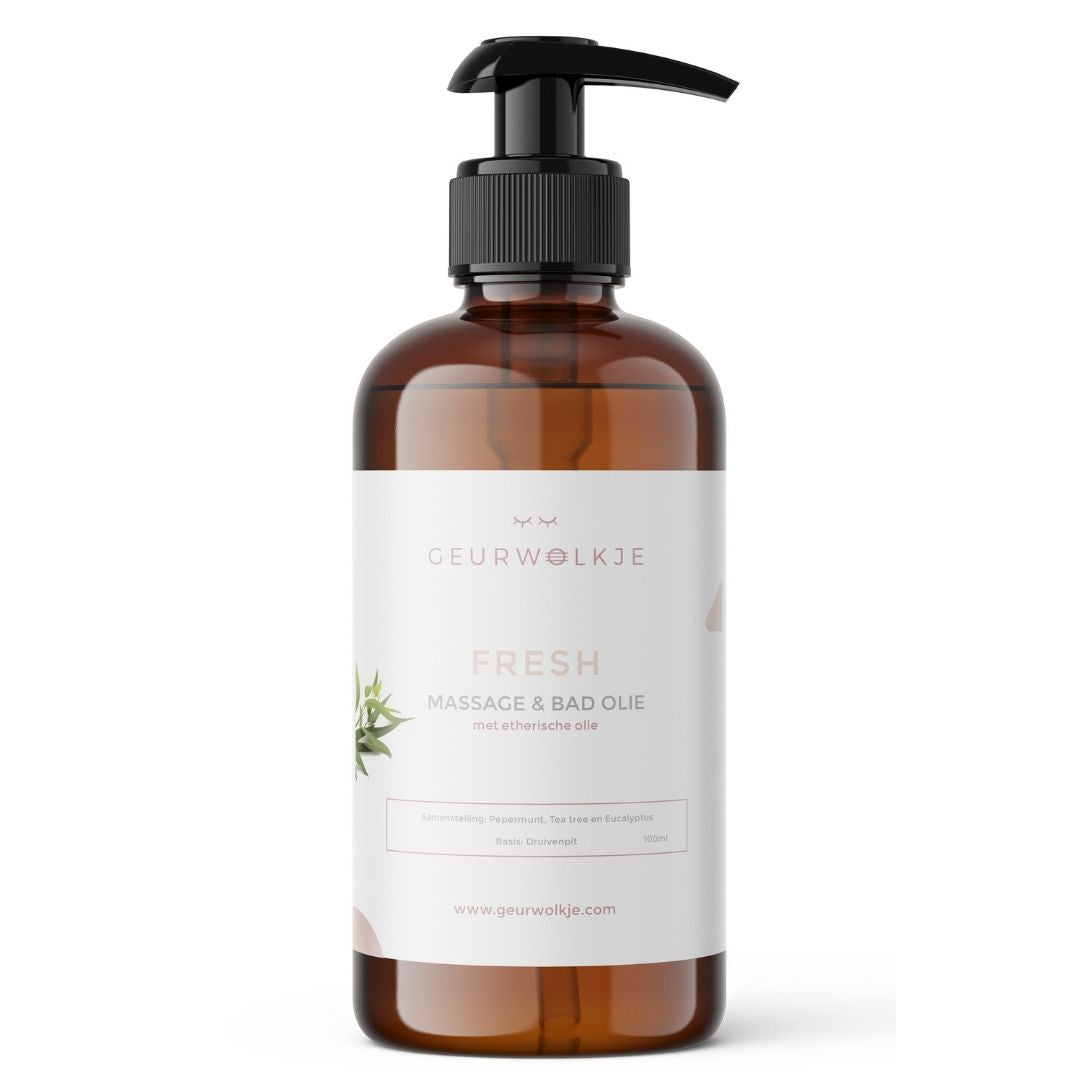 Geurwolkje® Fresh massage - en badolie Natuurlijke olie 250ml