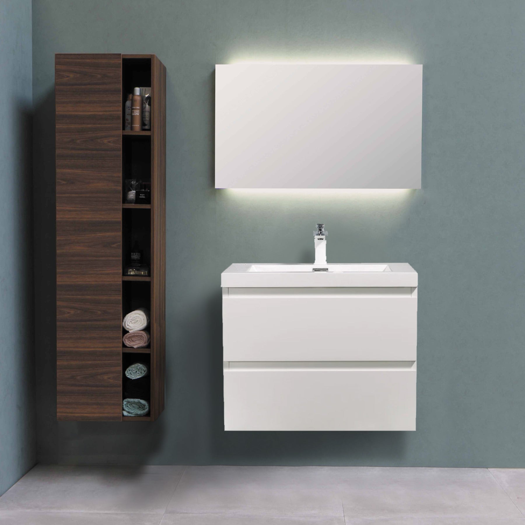 Artland Floating / Wall Mounted Bathroom Vanity With Acrylic Sink - ivaneesWen Lighting product image