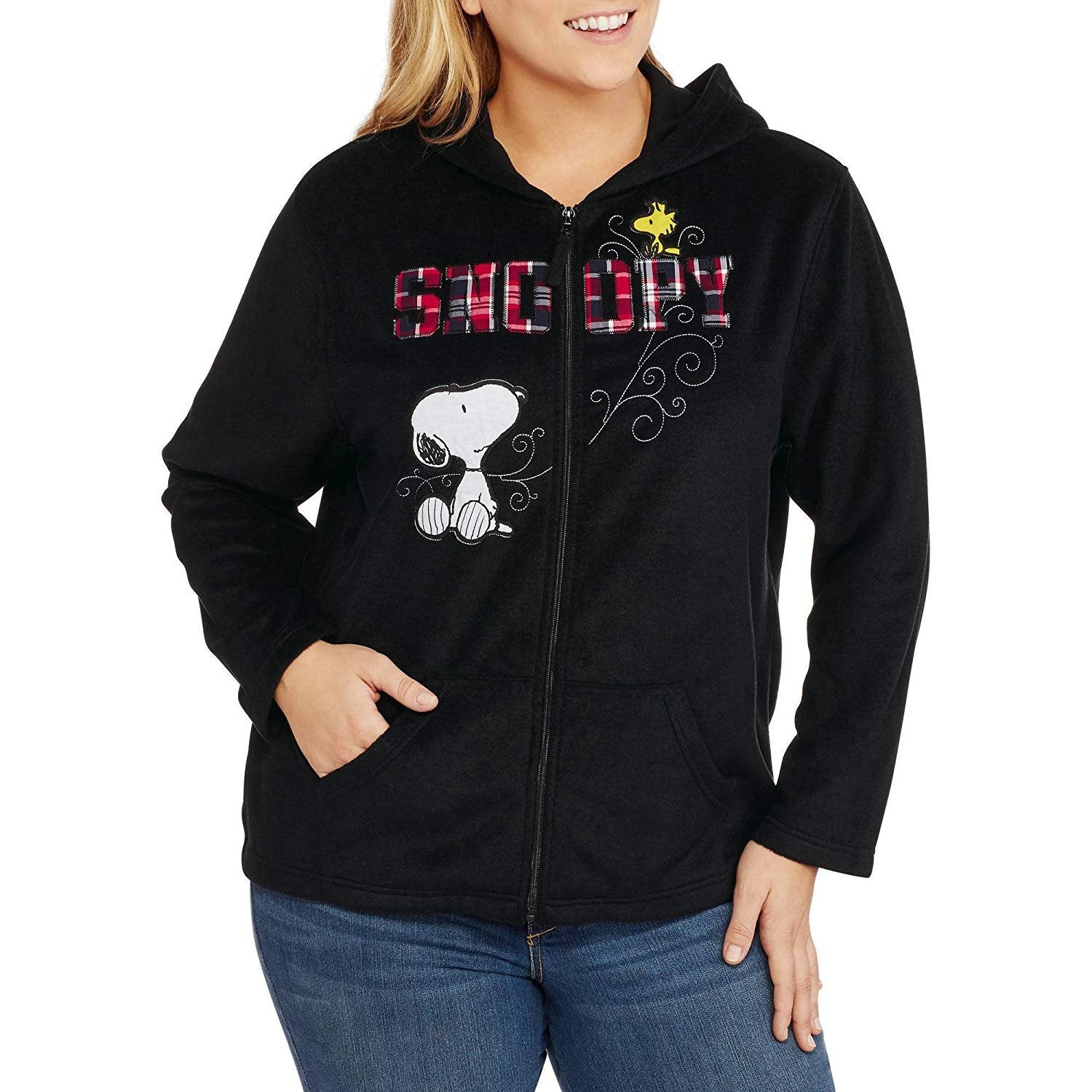 snoopy zip hoodie