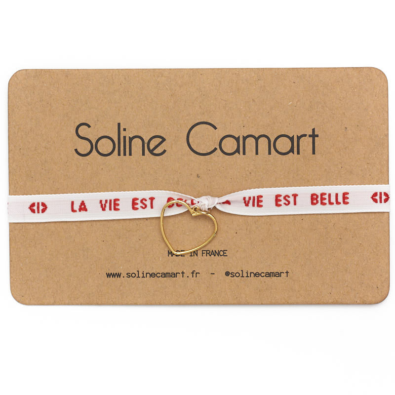 Bracelet La Vie Est Belle Bracelet A Message Brode Soline Camart Solinecamart