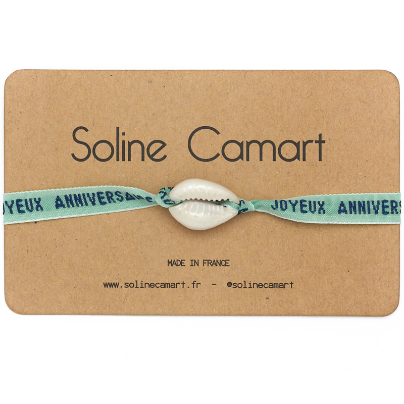 Bracelet Joyeux Anniversaire Vert Bracelet A Message Brode Soline Camart Solinecamart