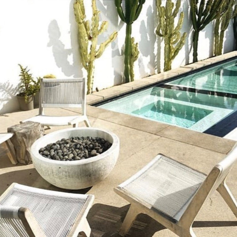 Concrete Fire Pit Poolside seating