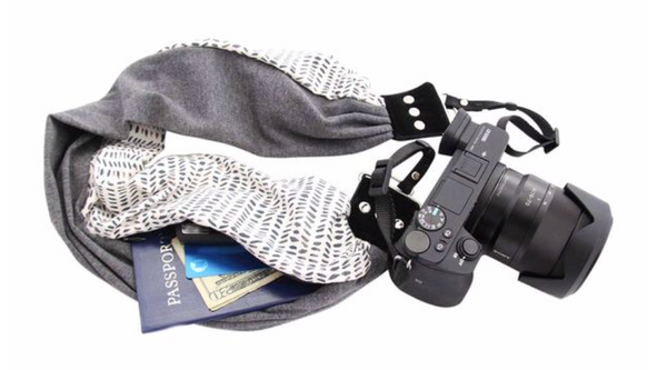 Mix Matched hidden pocket scarf camera straps