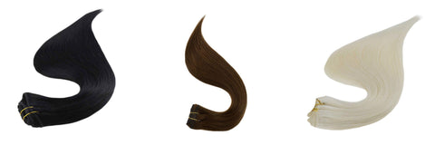 black, brown,blonde color clip in hair extensions