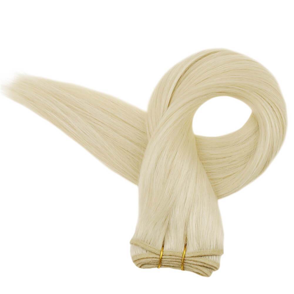 Hair Bundles Platinum Blonde Remy Human Hair Remy Extensions #60 – RUNATURE