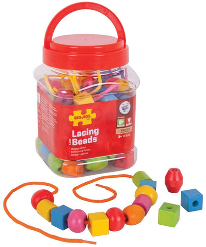 Bigjigs wooden lacing beads The Bubble Room Toy Store Skerries Dublin