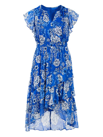 Blue Floral Fit-And-Flare Dress | London Times | Gwynnie Bee Rental ...