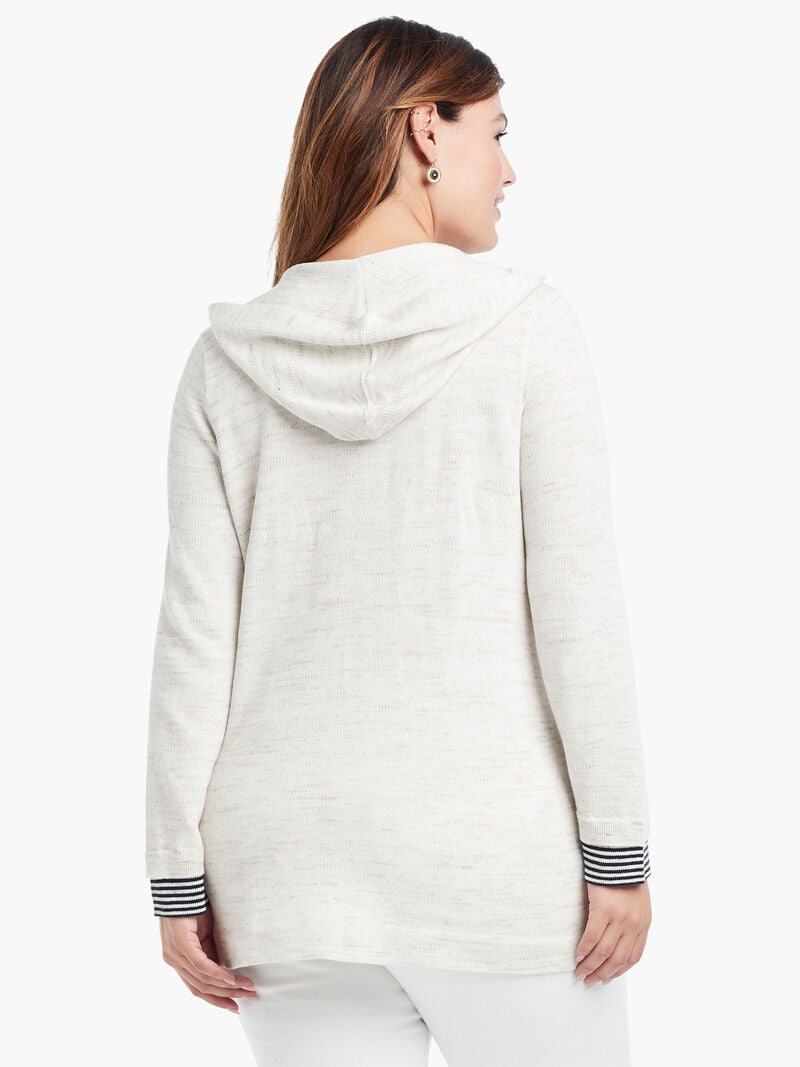 Lace Up Hoodie in Milk White
