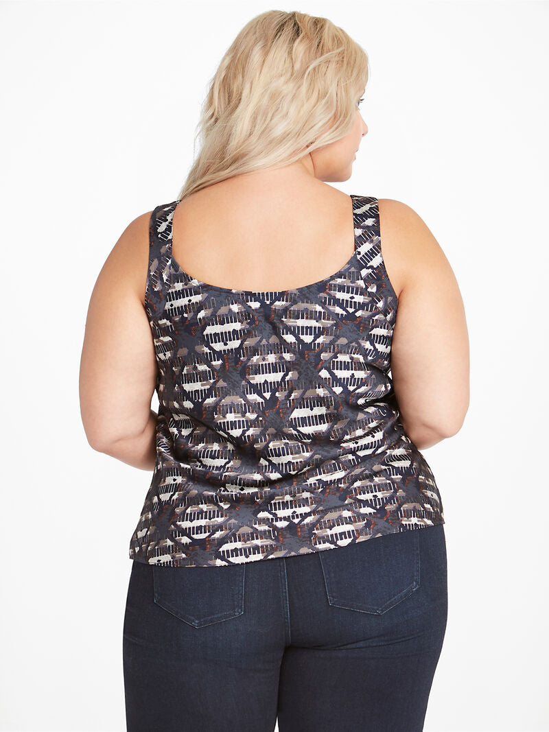 Urban Plaid Tank in Indigo Multi