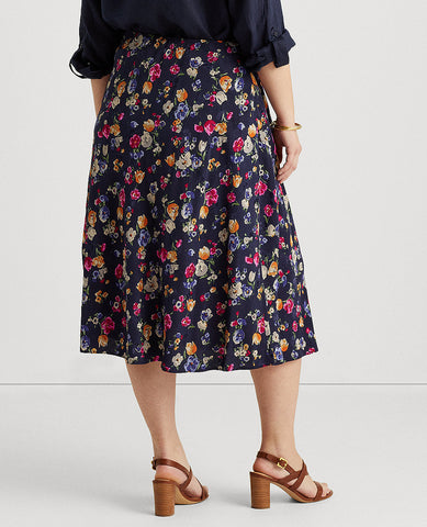 Verybrain Flower Jacquard Skirt Blue - www.top4all.pl