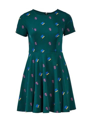 Unique Vintage Plus Size Black & Multi Butterfly Print Swing Dress