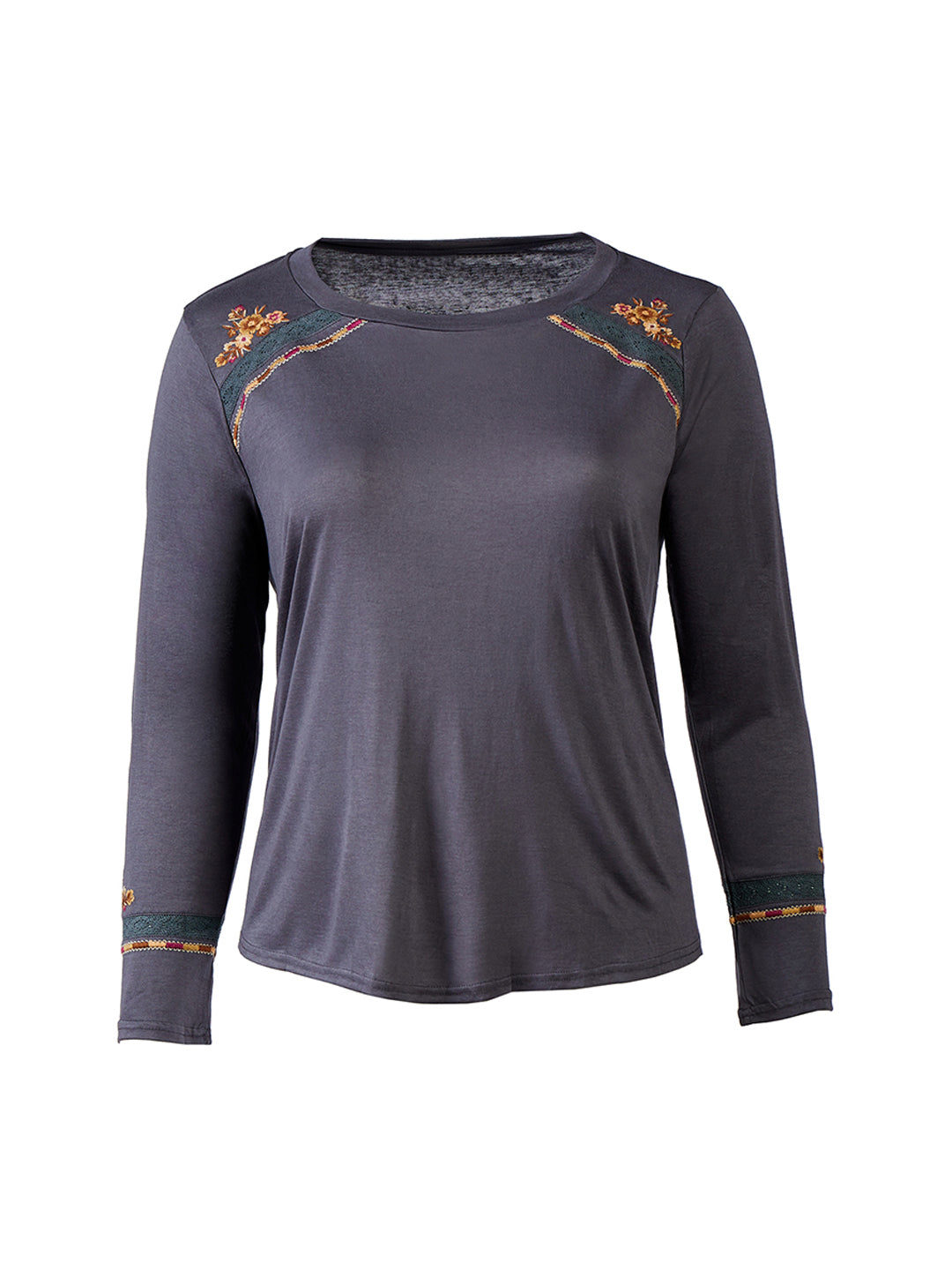 Chic Embroidered Raglan Dolman Top