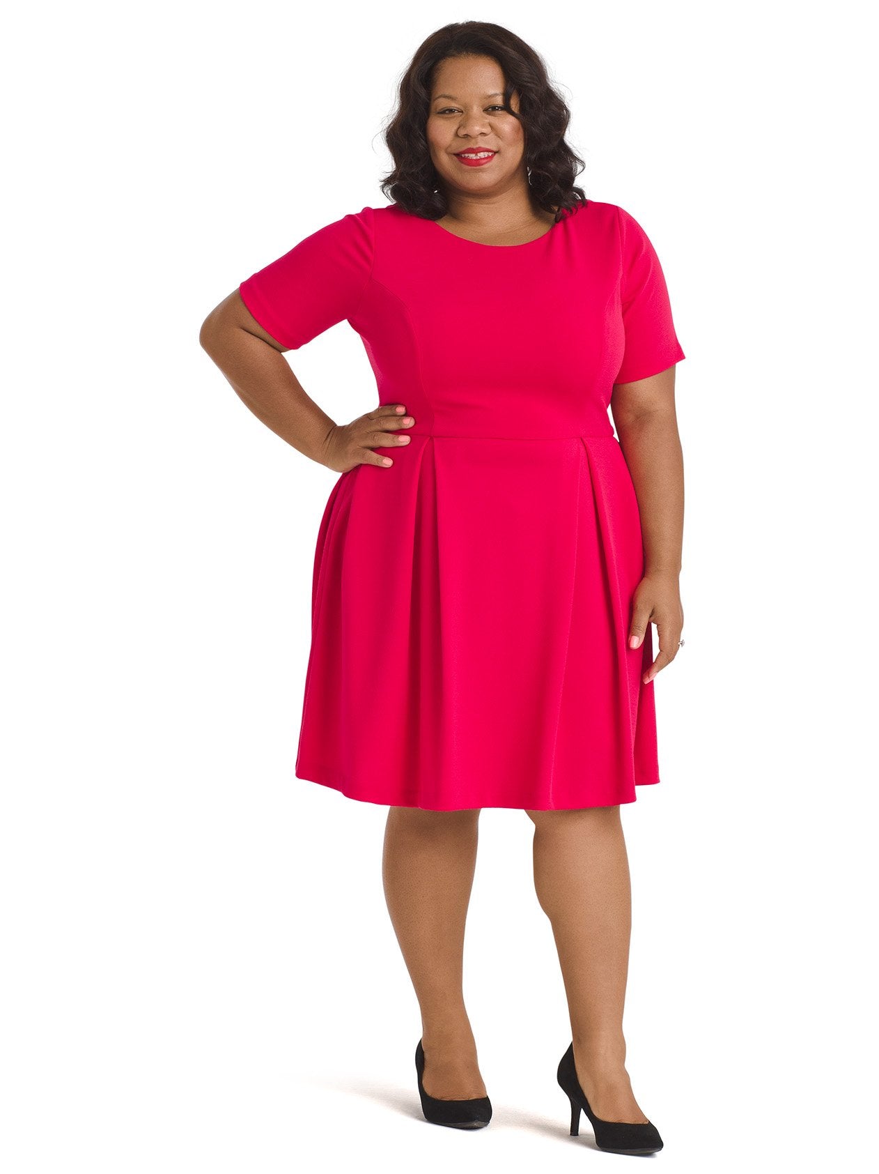 Magenta fit discount and flare dress