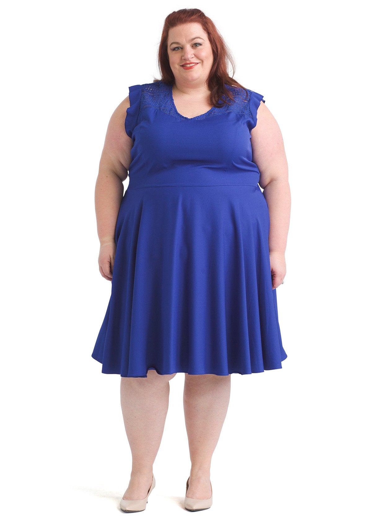 Cobalt Blue Fit Flare Dress