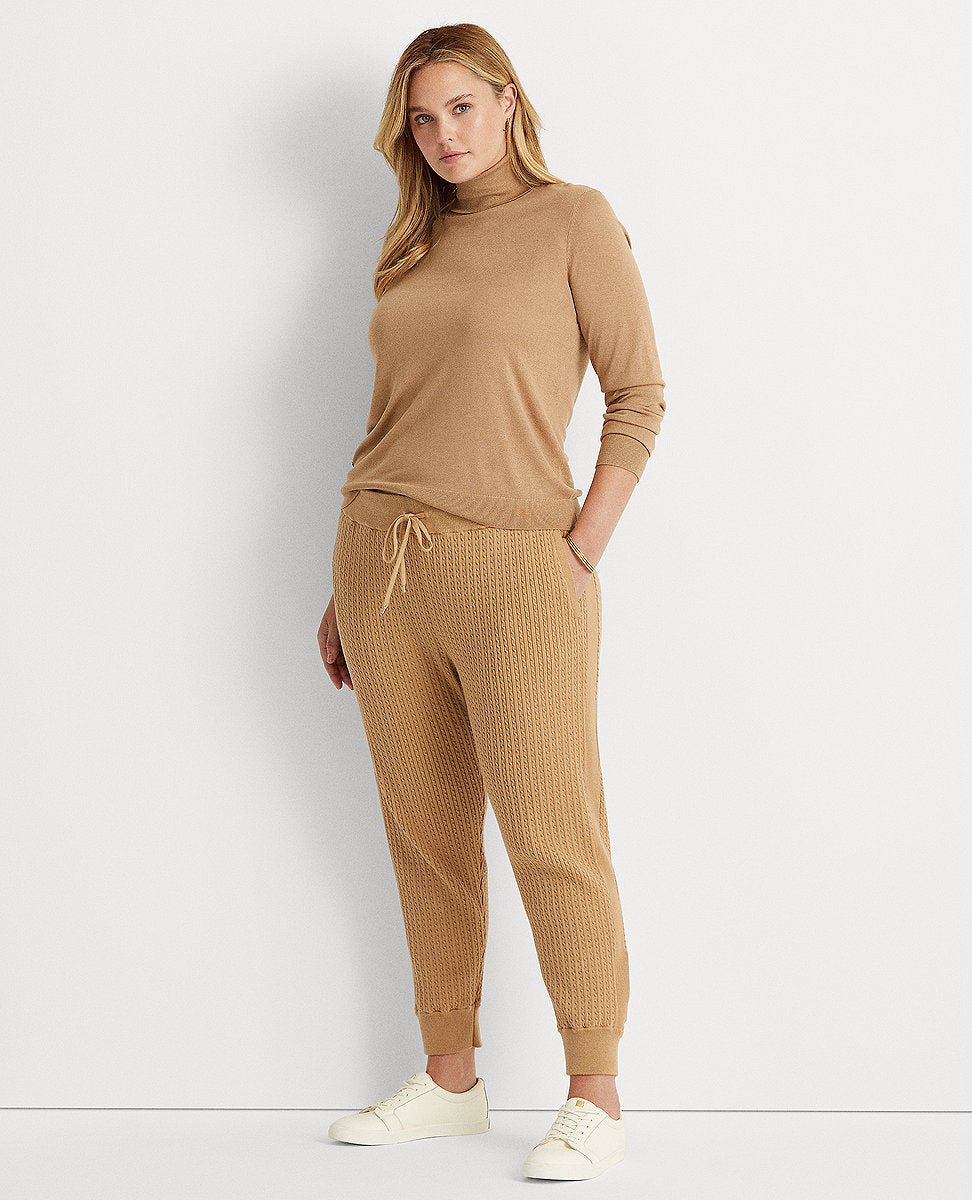 Woman Cable-Knit Jogger Pant In Beige, Lauren Ralph Lauren