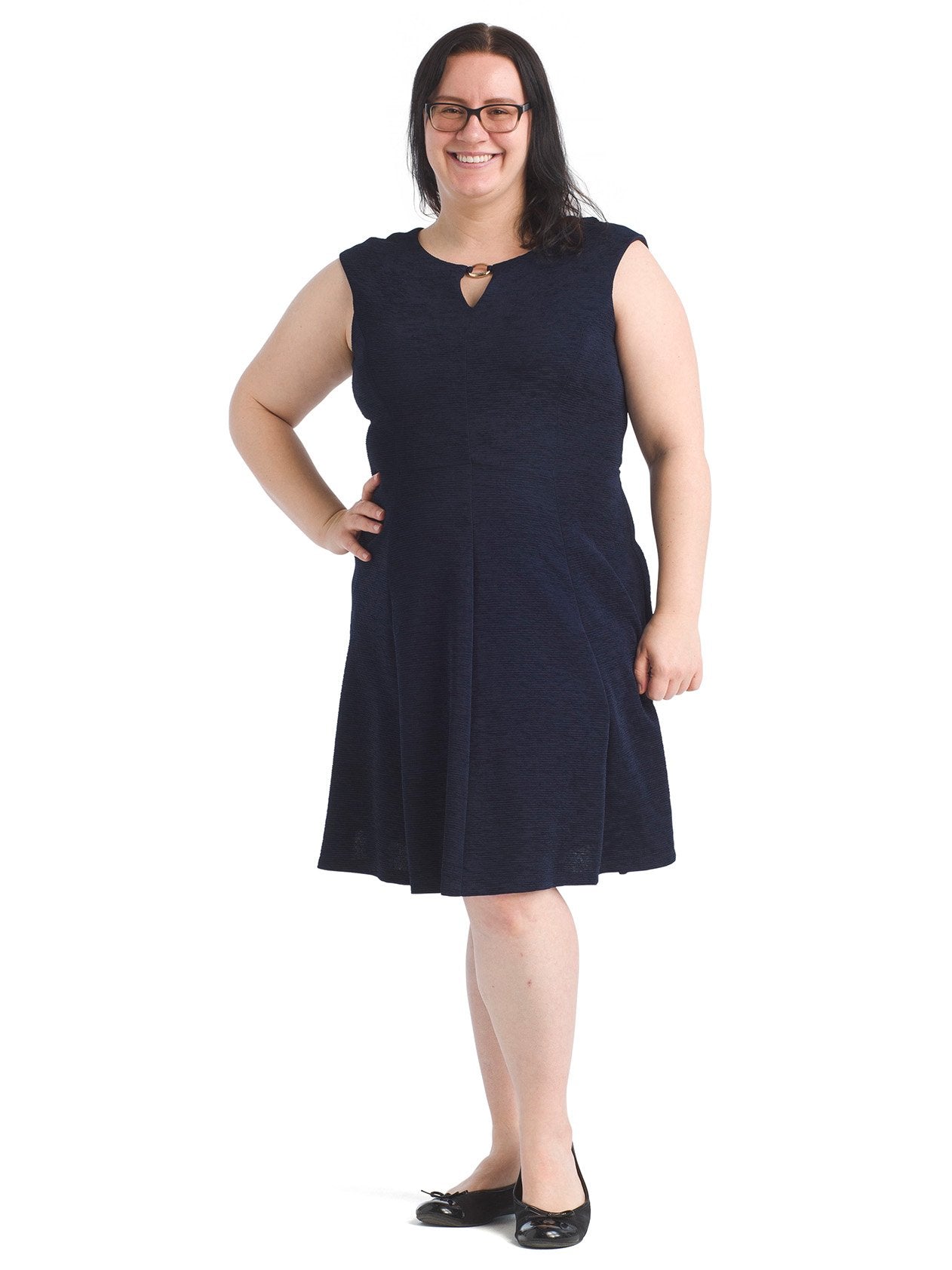 Sandra darren fit hot sale and flare dress