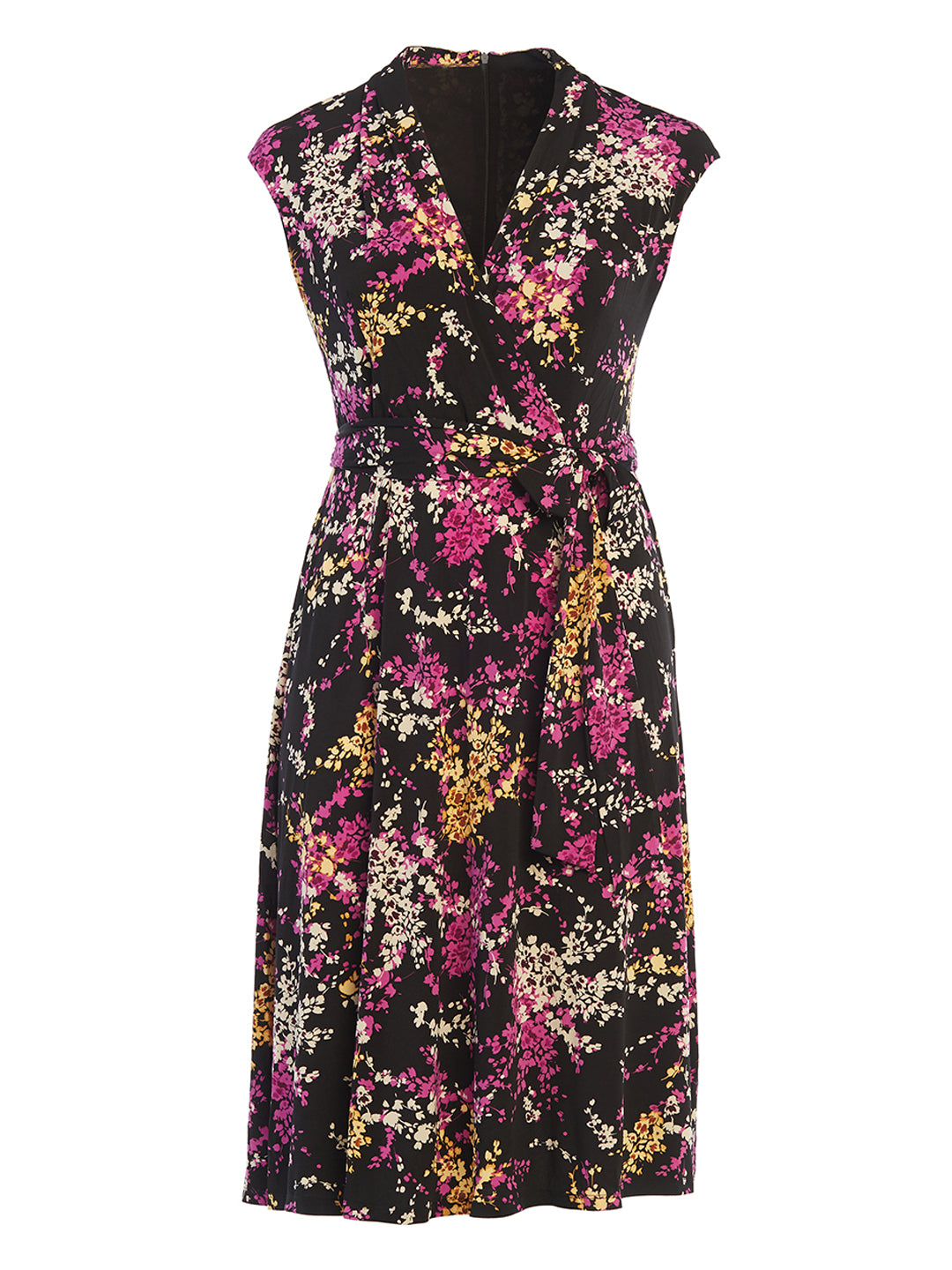 black and purple floral dress