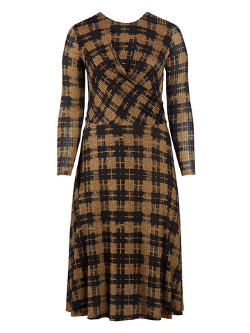 Brown Plaid Fit-And-Flare Dress | Calvin Klein | Gwynnie Bee Rental ...