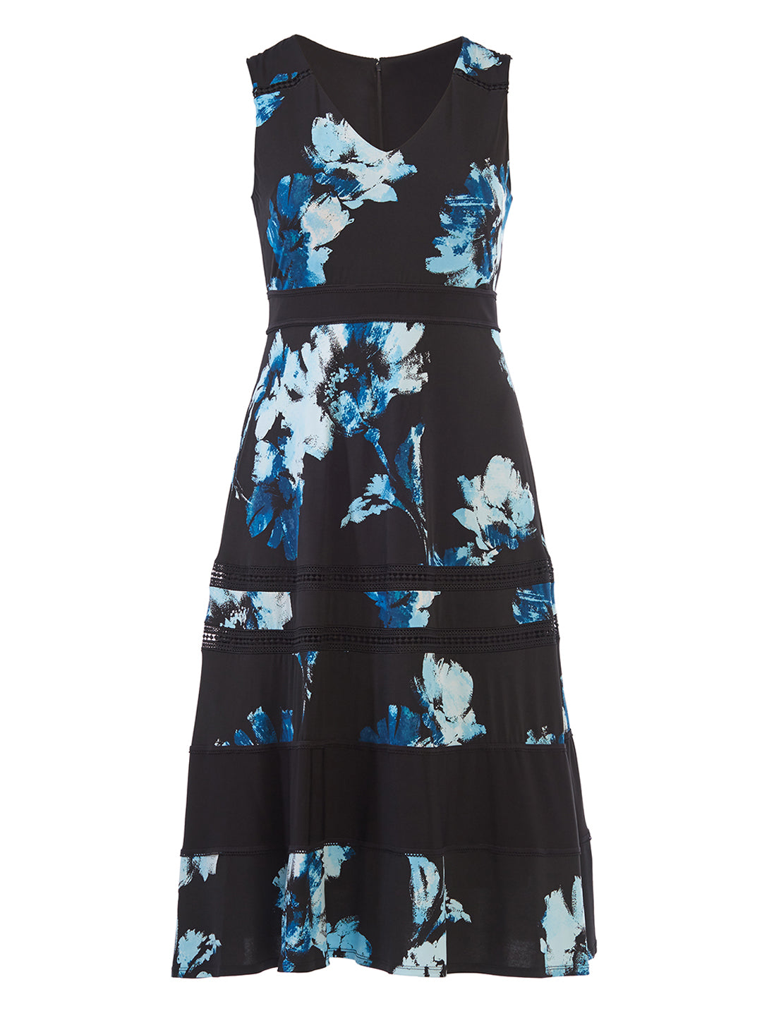 black printed midi dress