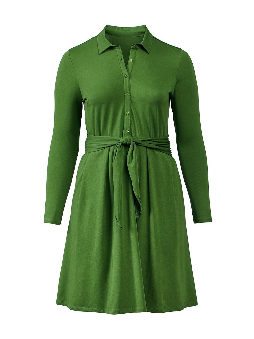 Vakman verlegen Ik was mijn kleren Tie Waist Collared Green Fit-And-Flare Dress | eShakti | Gwynnie Bee Rental  Subscription