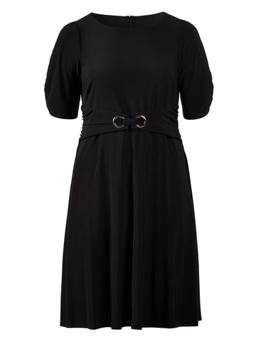 B Darlin Women's Trendy Plus Size Scuba Fit & Flare Dress Dark Purple