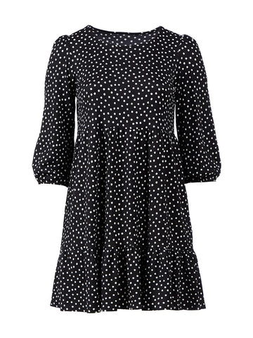 Flounce Hem Black Polka Dot Dress | Sandra Darren | Gwynnie Bee Rental ...